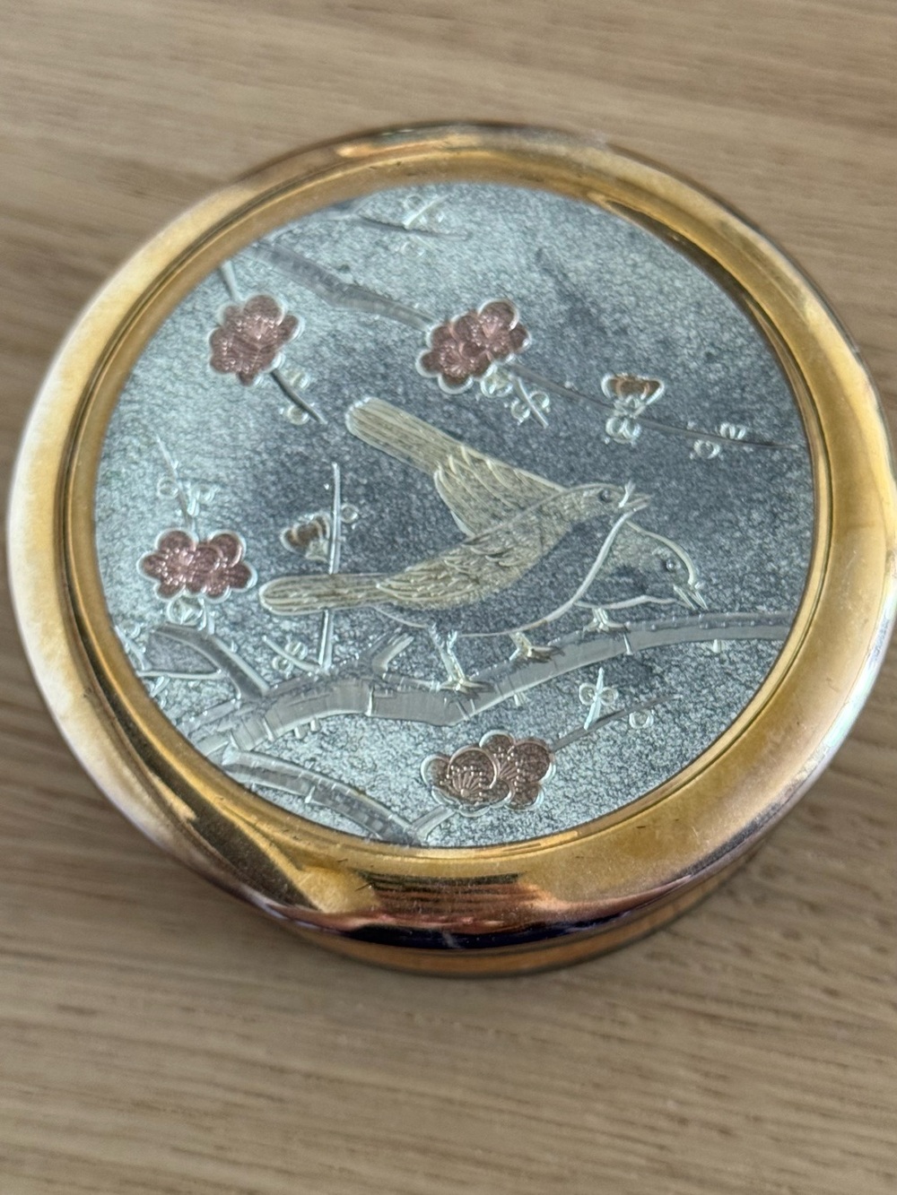 Chokin Japanese ceramic trinket box
